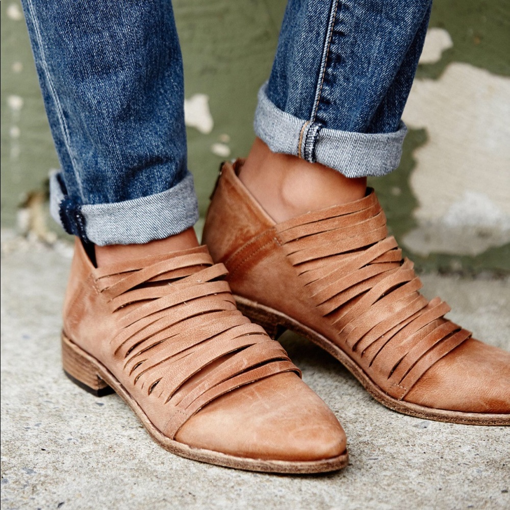 🆕 Free People Lost Valley Strappy Ankle Boots Booties